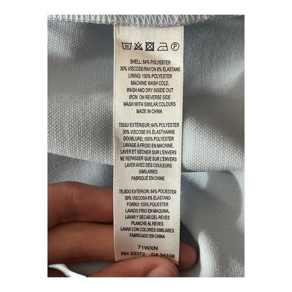 French Connection Dress Whisper envelope skirt light blue size 10 - Picture 6 of 6